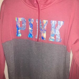 Pink half zip sweater